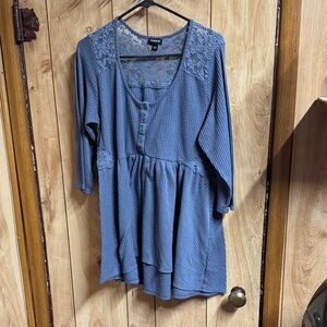 Torrid Blue Lace Detail Tunic